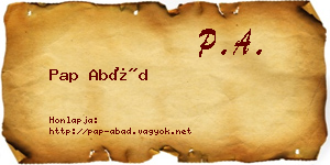 Pap Abád névjegykártya